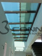 Mild Steel Awning with Laminated Glass