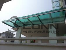 Mild Steel Awning with Glass