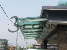 Mild Steel Awning with Glass