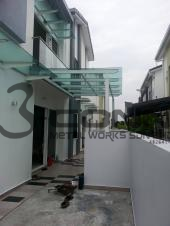 Mild Steel Awning with Laminated Glass