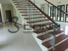 Stainless Steel Staircase with Glass