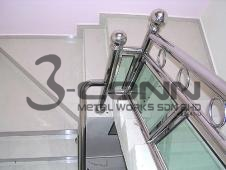 Stainless Steel with Glass Staircase