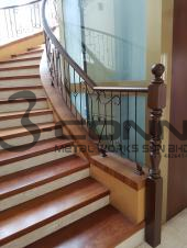 Wrought Iron Staircase c/w Wooden Handrail