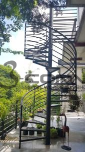 Mild Steel Spiral Staircase with Checker Plate Steps