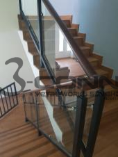 Mild Steel Handrail with Wooden Topping