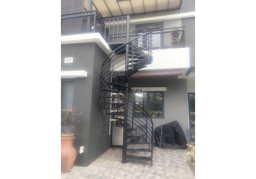Mild Steel Spiral Staircase with Checker Plate Steps