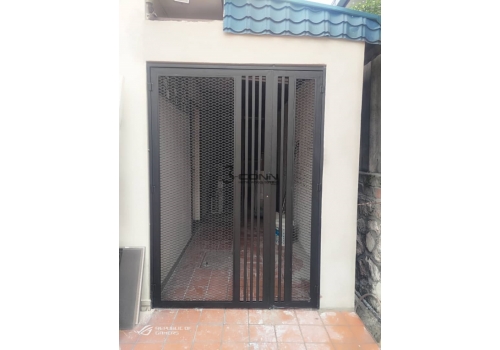 Powder Coated Mild Steel Door Grille with Expanded Metal Design