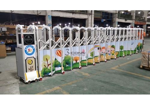 Motorized Aluminium Retractable Gate with Customize Advertisement Cover Plate