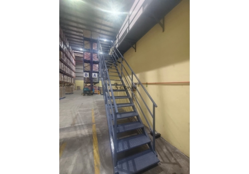 Mild Steel Galvanize Staircase with Chequer Plate Steps