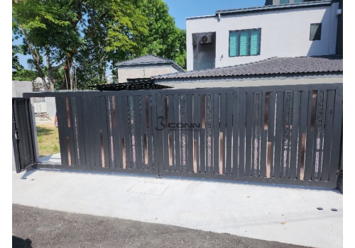 Powder Coated Galvanized Mild Steel Folding Gate with Rose Gold Titanium Coating