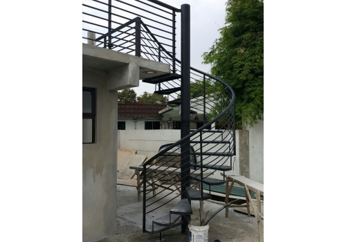 Mild Steel Spiral Staircase with Chequer Plate Steps