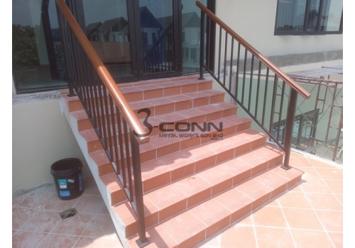 Mild Steel Railing with Nyatoh Wooden Topping