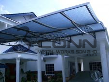 Wrought Iron Awning with Poly-carbonate Sheet