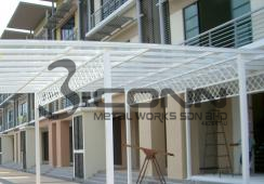 Mild Steel Awning with Glass